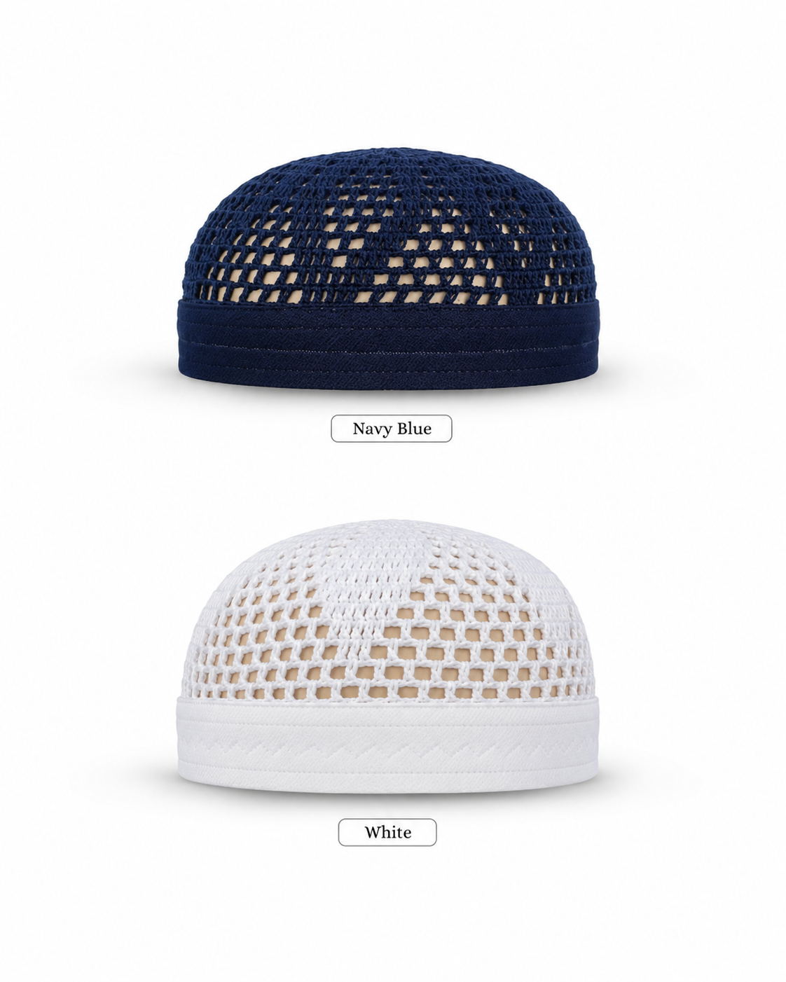 Premium Kufi Cap Bundle – Muslim Prayer Cap & Namaz Topi