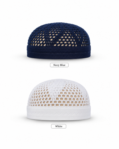 Premium Kufi Cap Bundle – Muslim Prayer Cap & Namaz Topi