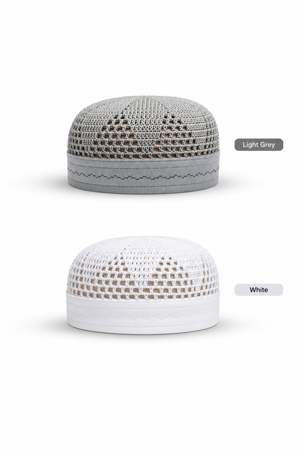 Premium Kufi Cap Bundle – Muslim Prayer Cap & Namaz Topi