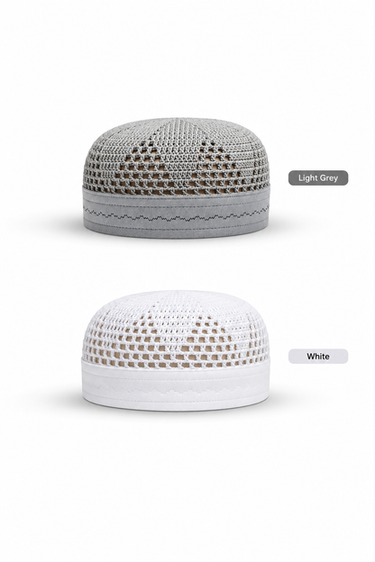 Premium Kufi Cap Bundle – Muslim Prayer Cap & Namaz Topi