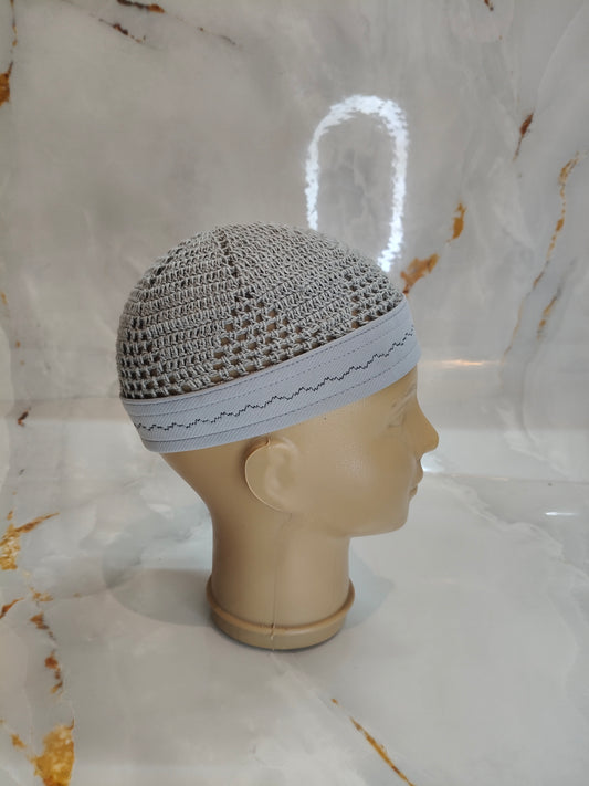 Dimashq Kufi Cap light Grey