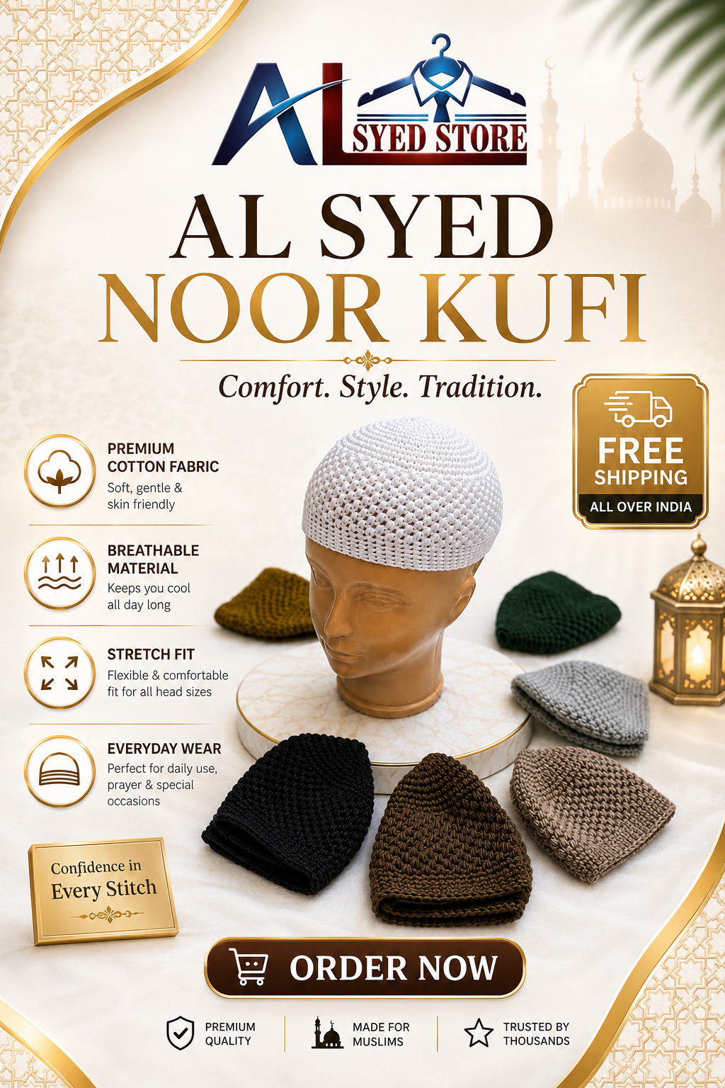 Al Syed Noor Kufi Cap