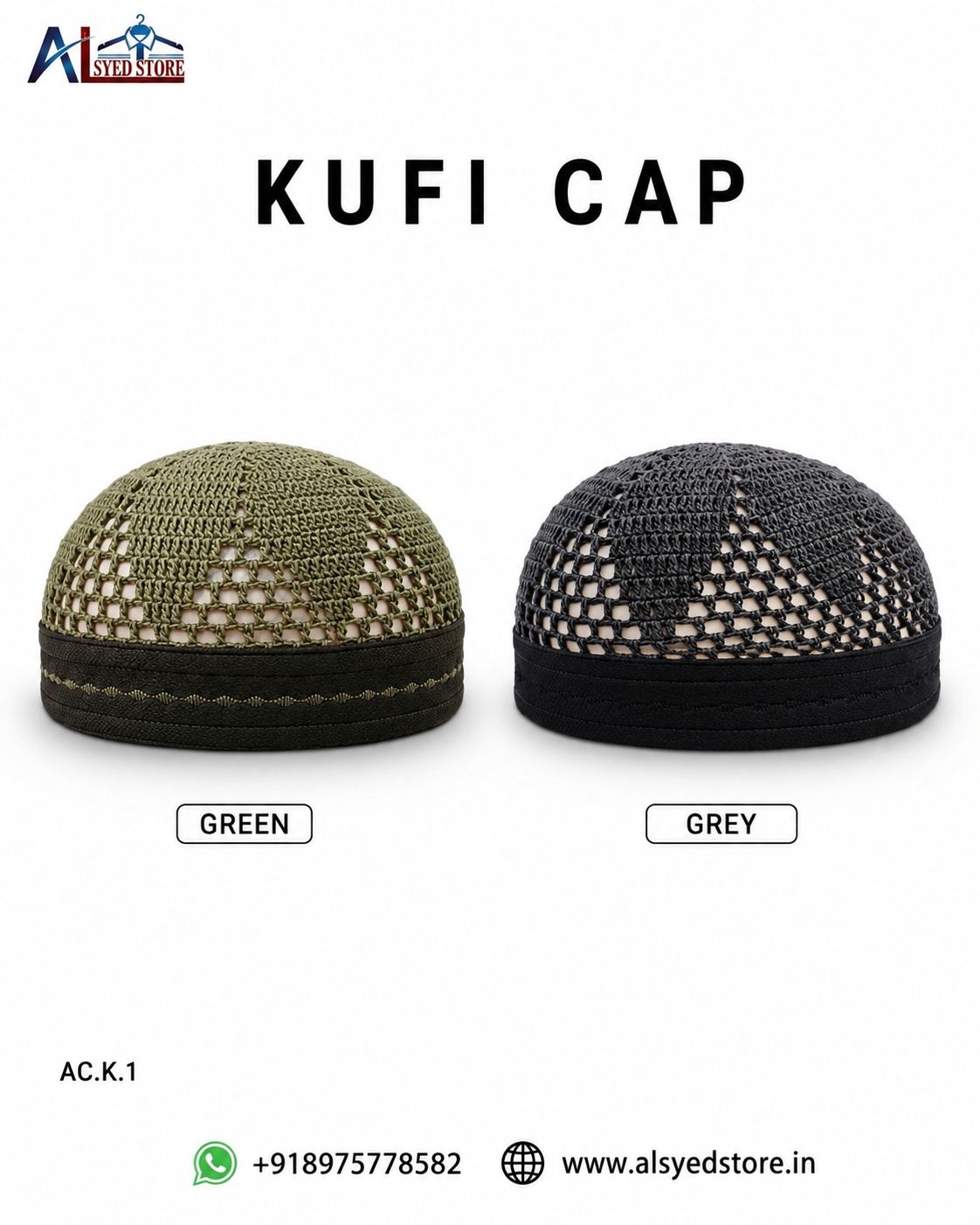 Premium Kufi Cap Bundle – Muslim Prayer Cap & Namaz Topi